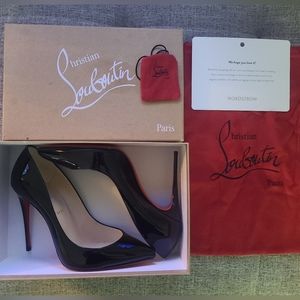 Christian Louboutin Pigalle Follies 100 Black Patent Size 40
